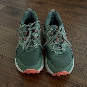 Women's Green and Orange asics Athletic Shoes